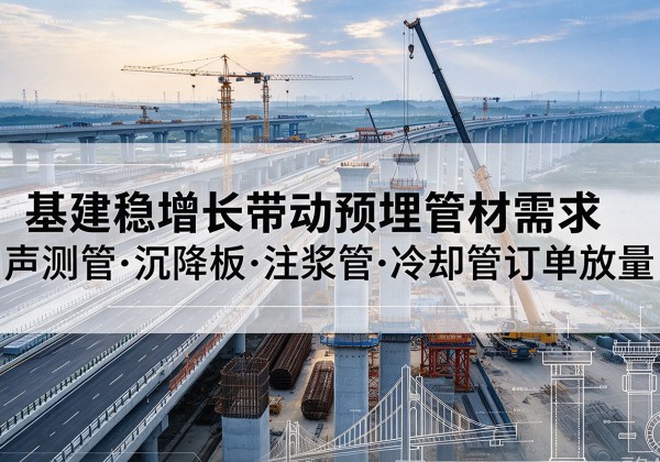 安国基建稳增长带动预埋监测管材需求，声测管、沉降板、注浆管订单持续放量